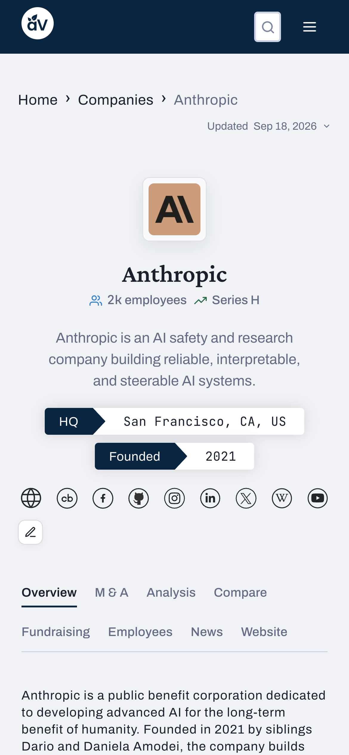 A company research brief on the iPhone app